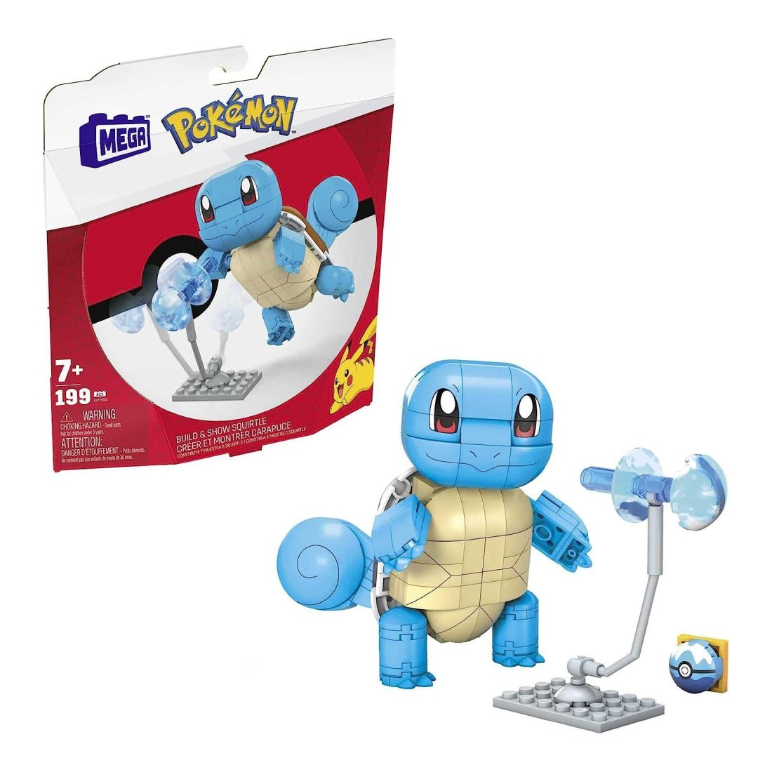 Mega Pokémon Build & Show Squirtle Building Set - 199pcs - بوكيمون - Store 974 | ستور ٩٧٤
