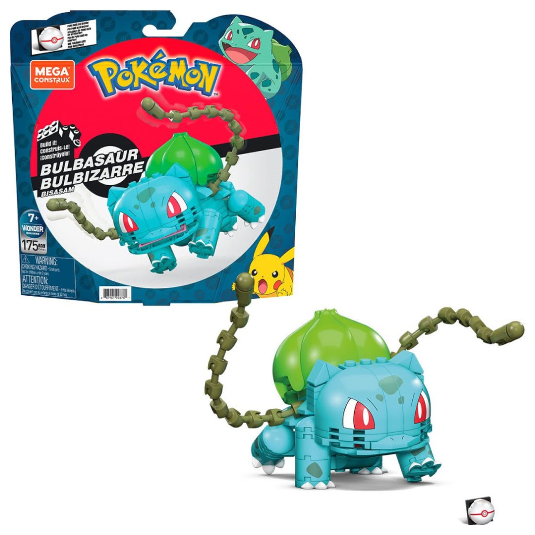 Mega Pokémon Build & Show Bulbasaur Building Set - 175pc - بوكيمون Mega Pokémon Build & Show Bulbasaur Building Set - 175pc - بوكيمون