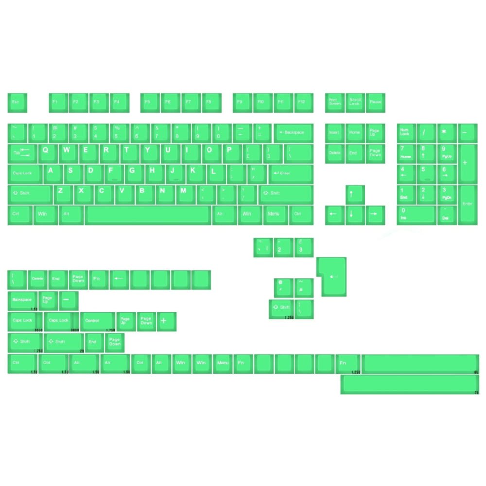 Tai-Hao ABS 152 Keys Cubic Profile Translucent Backlit Keycaps - Slime Sprout - مفاتيح - Store 974 | ستور ٩٧٤