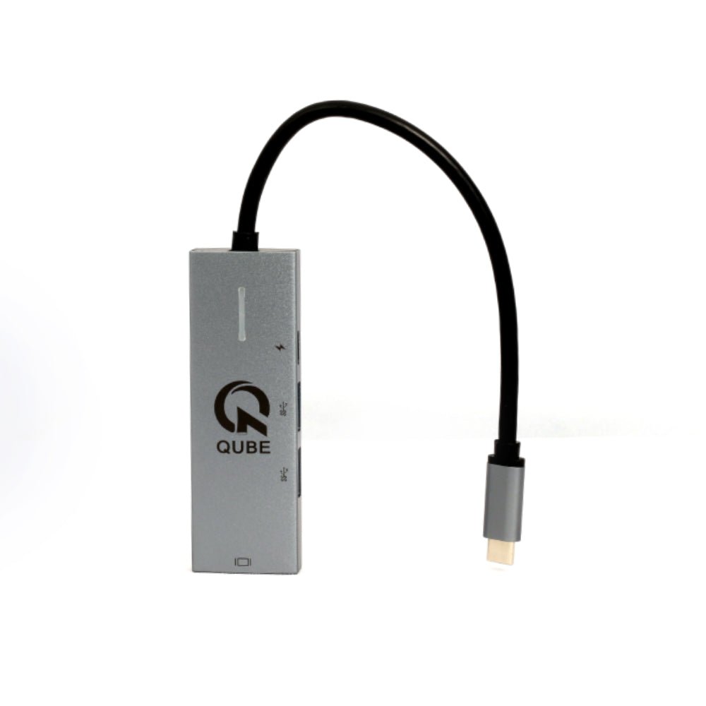 Qube AD 4in1 USB-C Hub N22002 - Gray - محول - Store 974 | ستور ٩٧٤