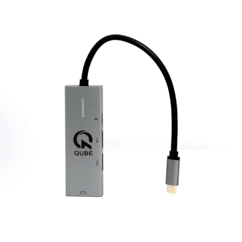 Qube AD 4in1 USB-C Hub N22002 - Gray - محول