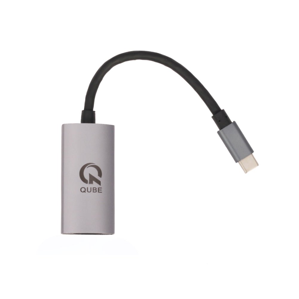Qube HDMI To Type C Adapter - Gray - محول Qube HDMI To Type C Adapter - Gray - محول