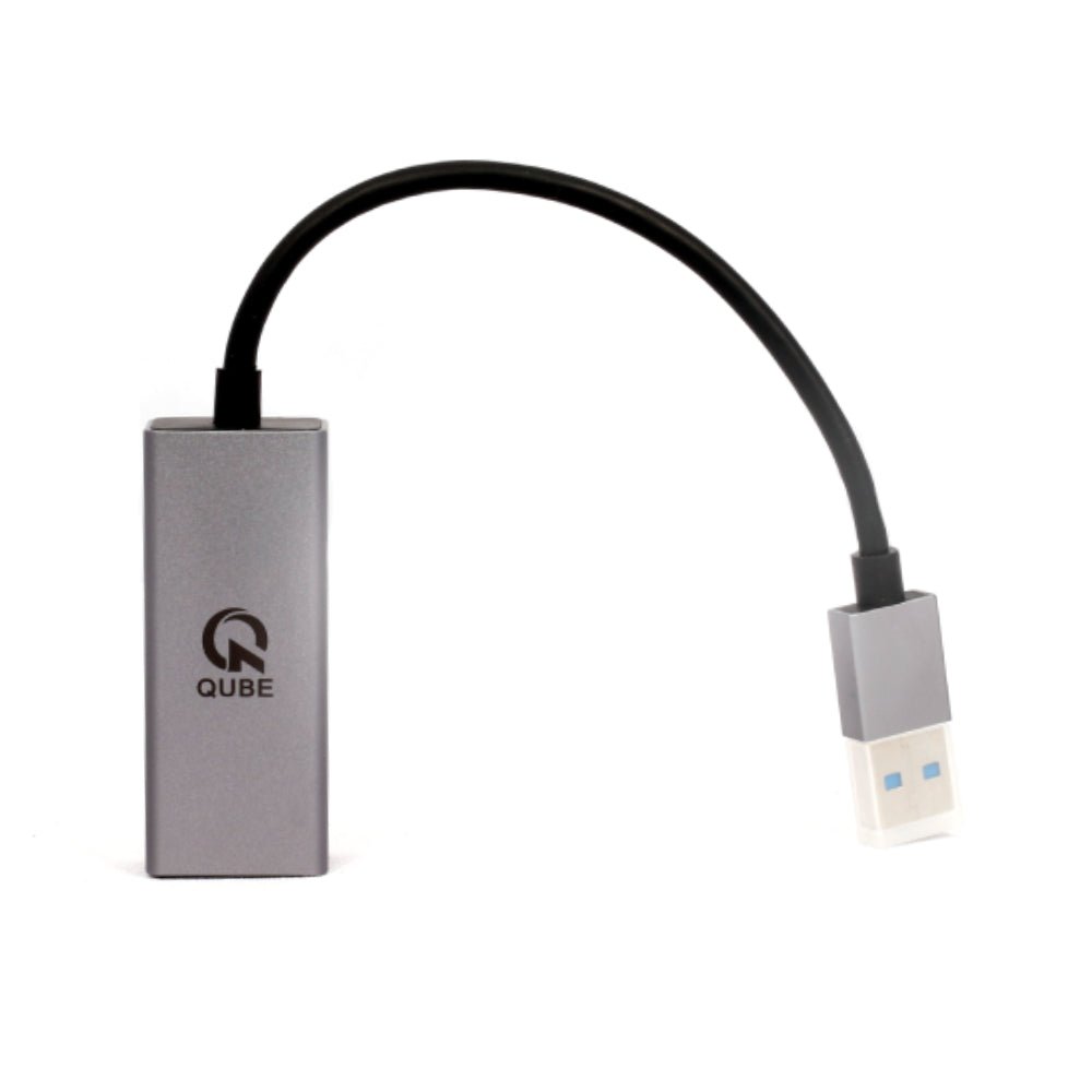 Qube AD USB-A 3.0 to RJ 45 1000M Adapter N22006 - Gray - محول - Store 974 | ستور ٩٧٤