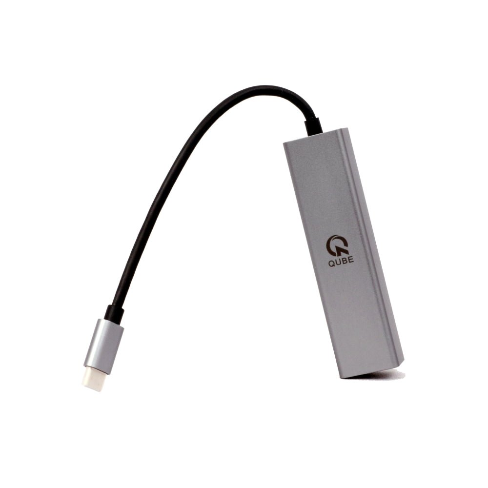 Qube AD 4in1 USB-C Hub N23008 - Gray - محول - Store 974 | ستور ٩٧٤