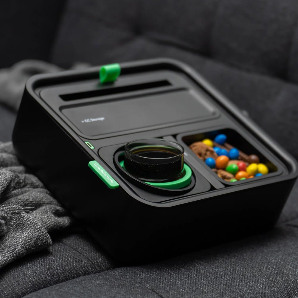 CouchConsole Cup Holder w/ Phone Stand Tray - Dark Green - صينية CouchConsole Cup Holder w/ Phone Stand Tray - Dark Green - صينية