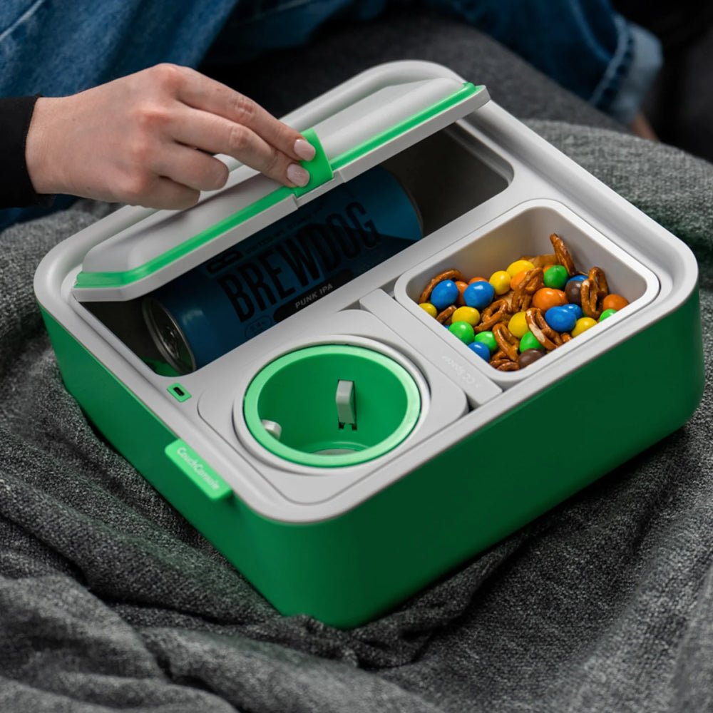حامل كأس Couchconsole مع صينية حامل الهاتف - أخضر فاتح - صyniة حامل كأس Couchconsole مع صينية حامل الهاتف - أخضر فاتح - صyniة