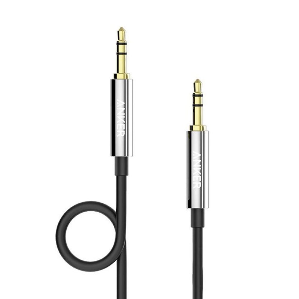Anker 3.5mm Male To Male 1.2m Audio Cable - Black - كابل - Store 974 | ستور ٩٧٤