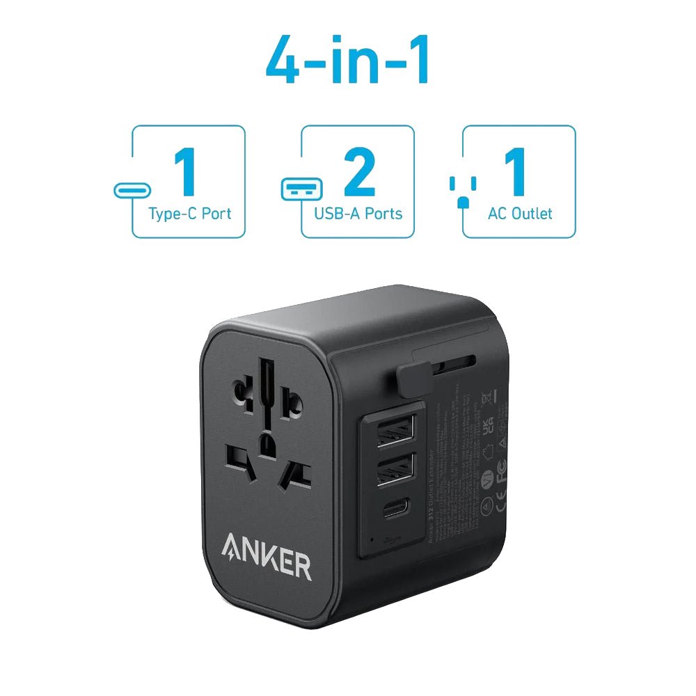 Anker PowerExtend USB-C 30W Travel Adapter - Black - شاحن - Store 974 | ستور ٩٧٤