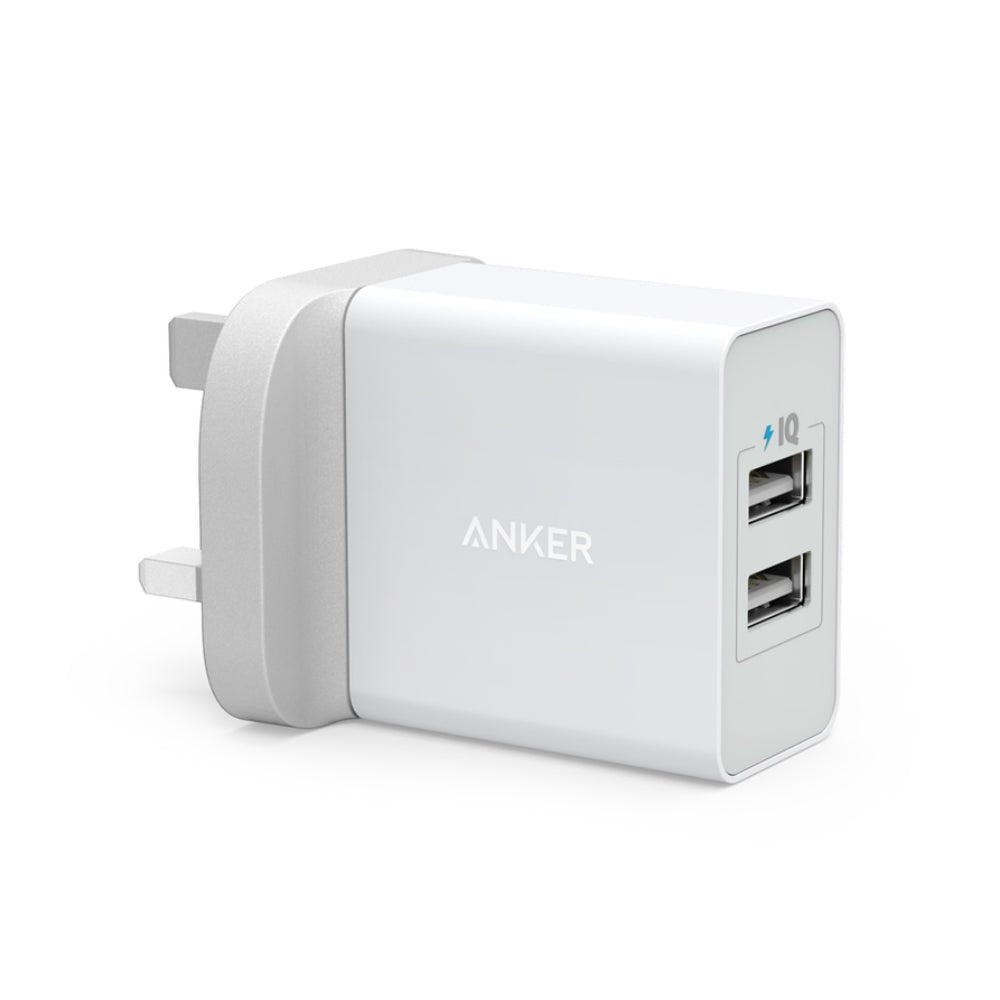 Anker 24w 2-Port USB Charging Adaptor - White - شاحن – Store 974 | ستور ٩٧٤