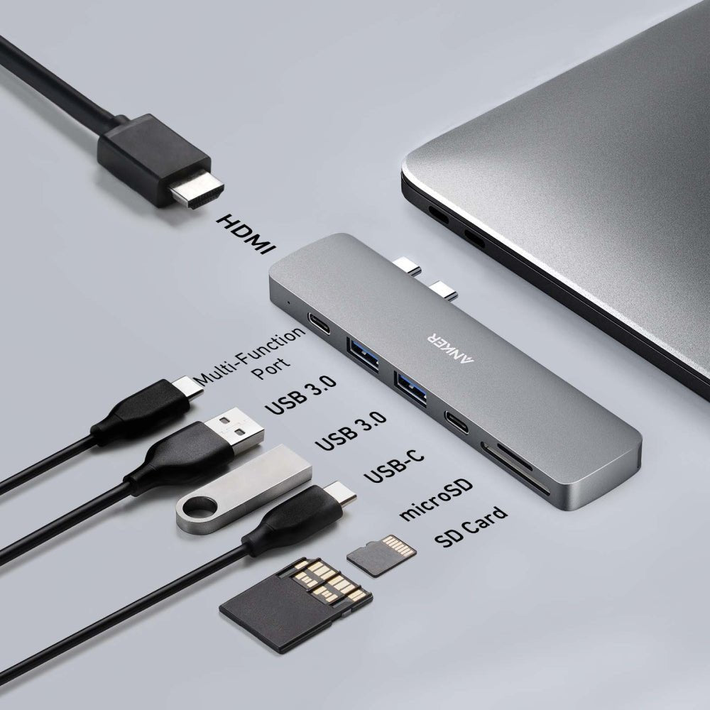 Anker PowerExpand 7-in-2 USB-C Hub - Grey - شاحن - Store 974 | ستور ٩٧٤