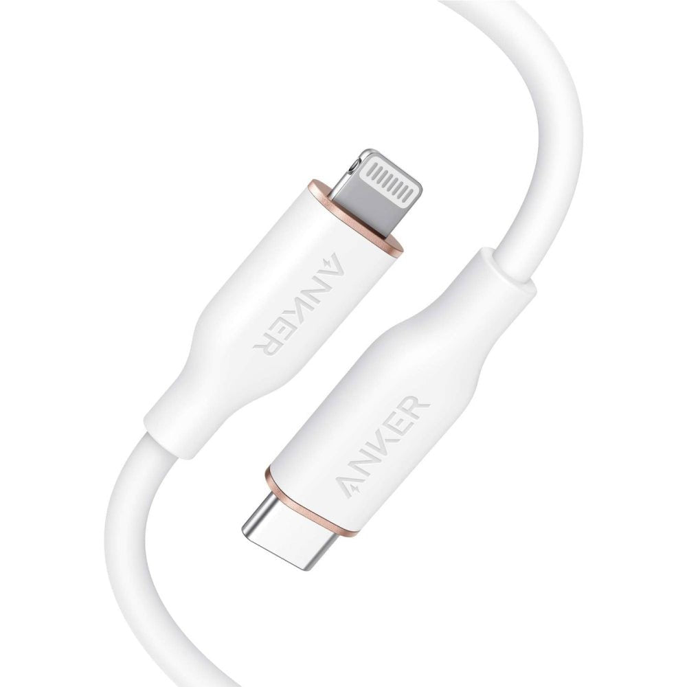 Anker PowerLine III Flow 6ft USB-C Cable with Lightning Connector - White - كابل - Store 974 | ستور ٩٧٤
