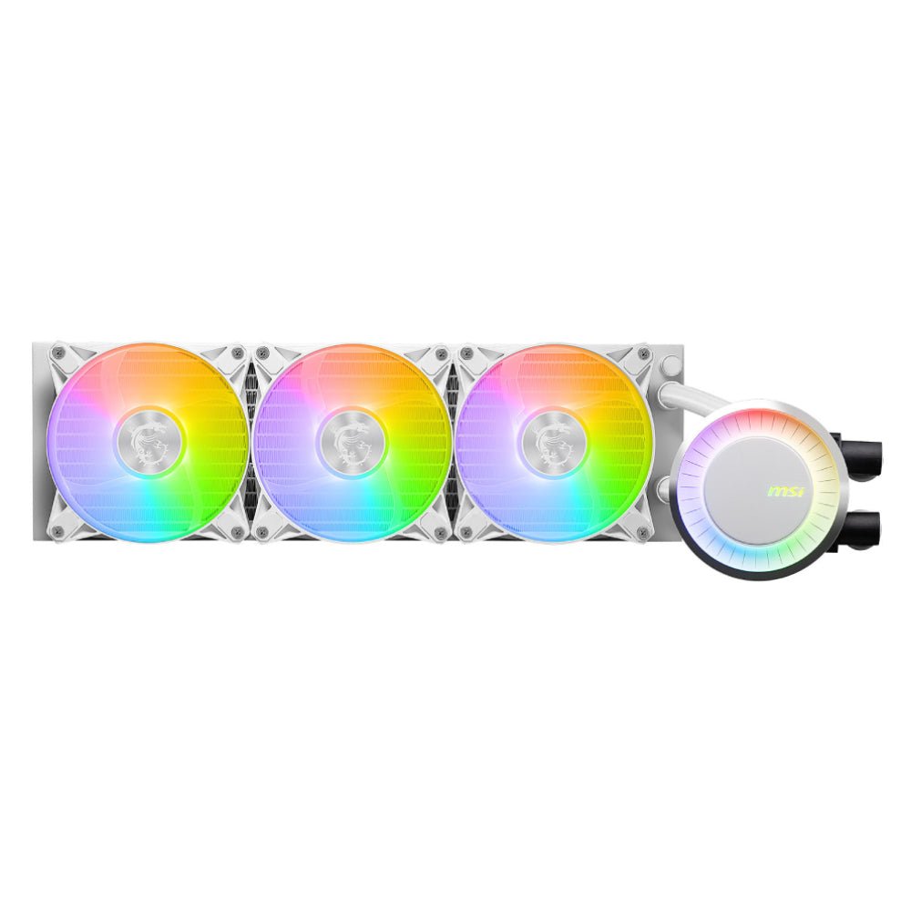 MSI Mag Coreliquid E360 360mm AIO Cowner Cooler - White - Mamberd MSI Mag Coreliquid E360 360mm AIO Cowner Cooler - White - Mamberd