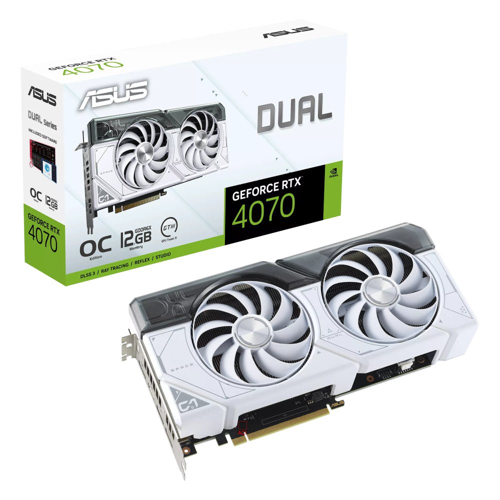 Asus Dual GeForce RTX 4070 OC 12GB Graphics Card - White - كرت شاشة - Store 974 | ستور ٩٧٤