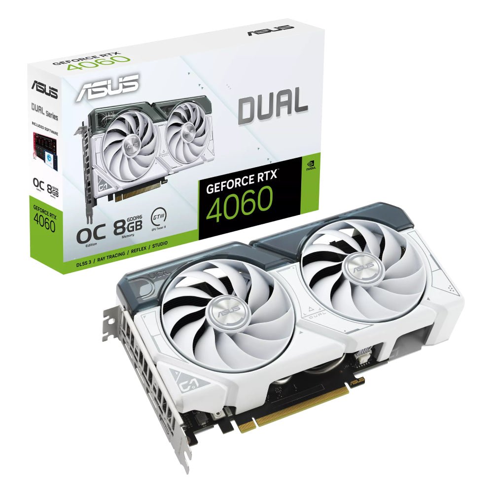 Asus Dual GeForce RTX 4060 OC 8GB Graphics Card - White - كرت شاشة - Store 974 | ستور ٩٧٤