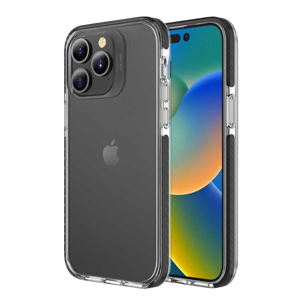 Vokamo Smult Antibacterial for iPhone 14 Pro - Black - أكسسوار هاتف