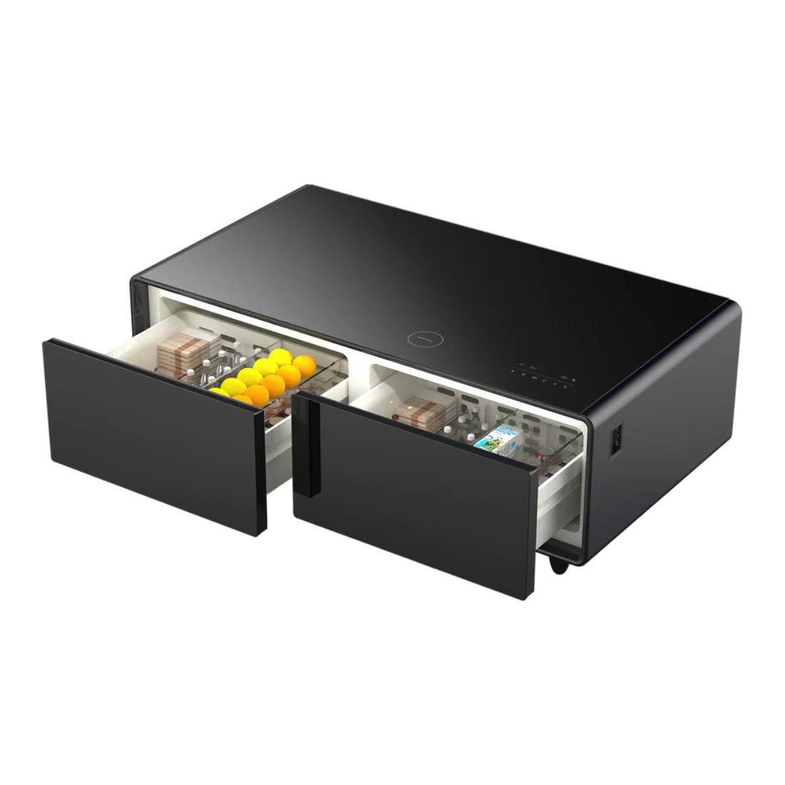 Smart Coffee Table w/ Refrigerator - Black - طاولة ذكية بثلاجة - Store 974 | ستور ٩٧٤