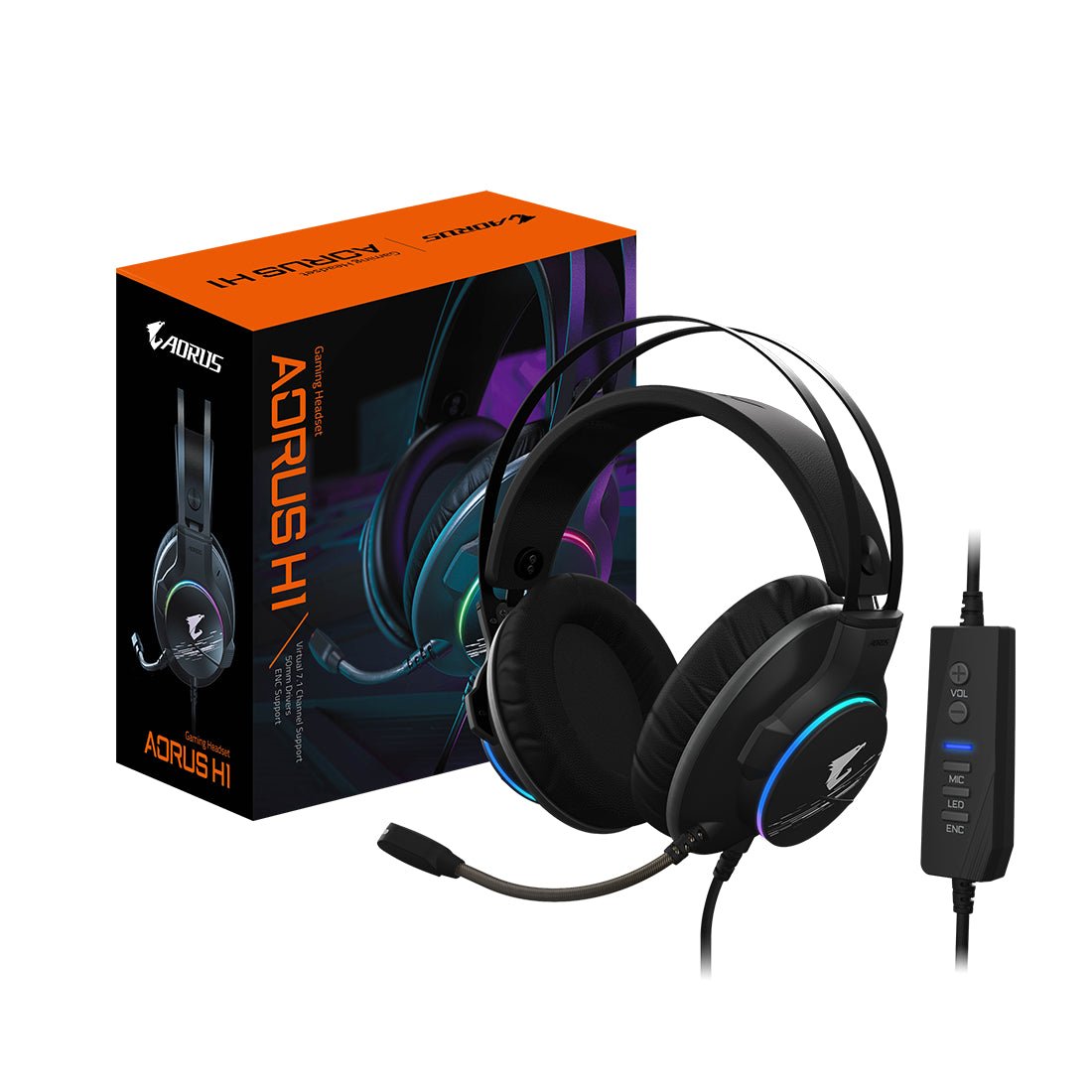 Gigabyte Aorus H1 Wired Gaming Headset - سماعة Gigabyte Aorus H1 Wired Gaming Headset - سماعة