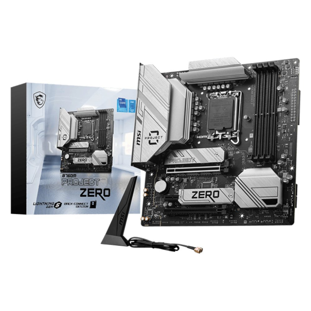 MSI B760M Project Zero Wi-Fi DDR5 LGA 1700 mATX Gaming Motherboard - لوحة أم - Store 974 | ستور ٩٧٤