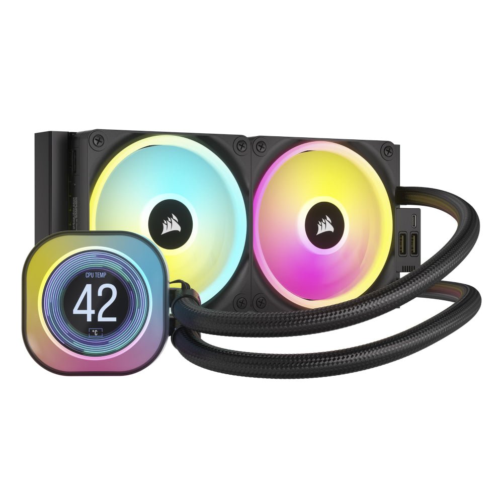 Corsair Icue Link H100i LCD AIO 240mm CPU CPU COND - Black - Mamberd Corsair Icue Link H100i LCD AIO 240mm CPU CPU COND - Black - Mamberd