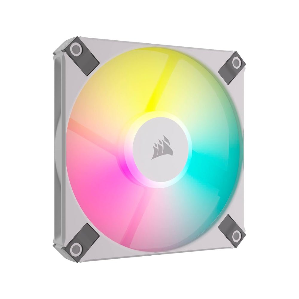 Corsair ICUE AF120 RGB Slim 120mm PWM Fluid Dynamic Baning Single Fan - White - meroحة Corsair ICUE AF120 RGB Slim 120mm PWM Fluid Dynamic Baning Single Fan - White - meroحة