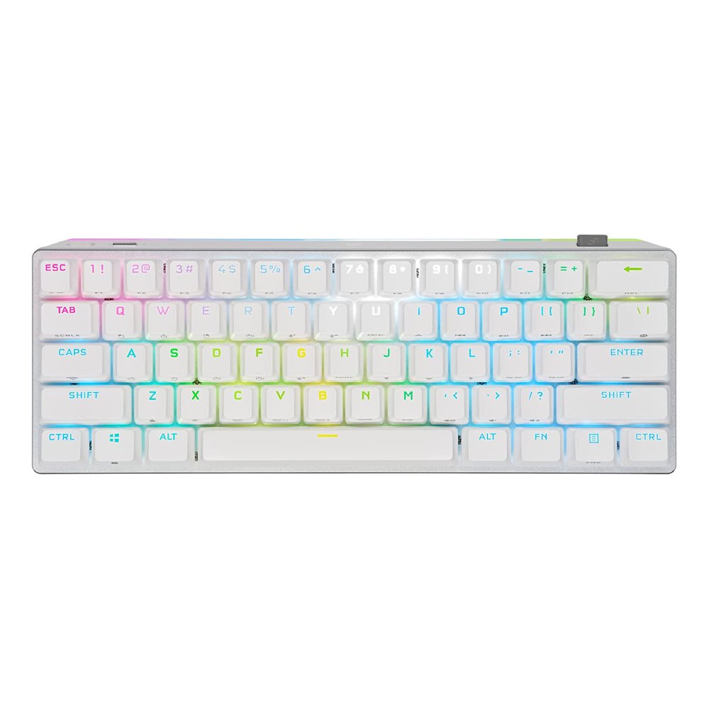 Corsair K70 RGB Pro Mini Wireless 60% Mechanical Gaming Keyboard - Cherry MX Red - White - لوحة مفاتيح - Store 974 | ستور ٩٧٤