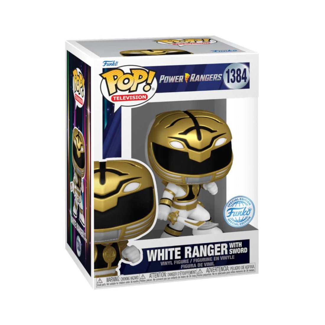 Funko Pop! Tv: Mighty Morphin Power Ranger 30th - White Ranger with Sword (Exc) #1384 - دمية - Store 974 | ستور ٩٧٤