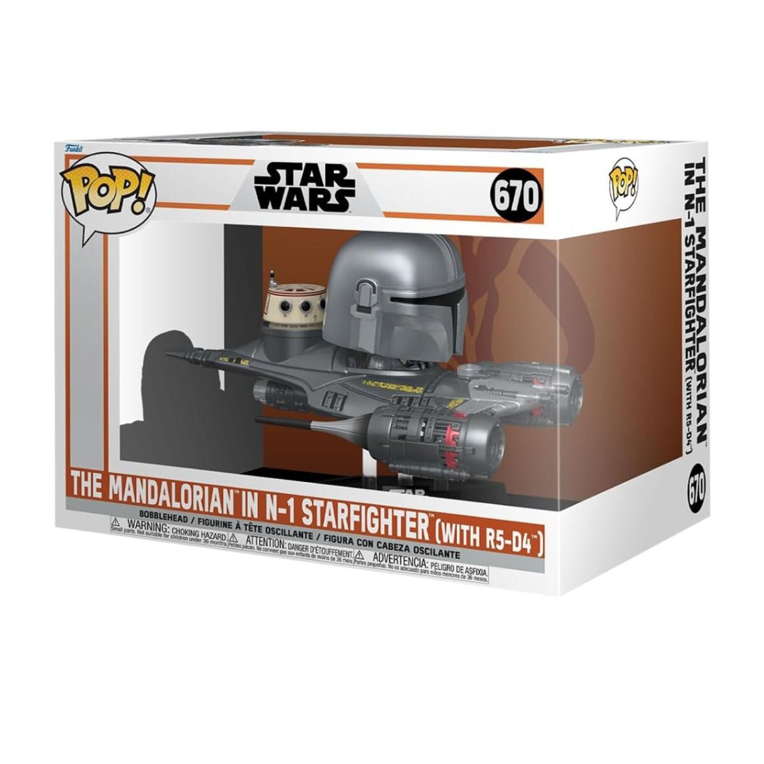 Funko Pop Ride SUPDLX! Star Wars: Mandalorian S9 - The Mandalorian & N-1 Starfighter #670 - دمية Funko Pop Ride SUPDLX! Star Wars: Mandalorian S9 - The Mandalorian & N-1 Starfighter #670 - دمية
