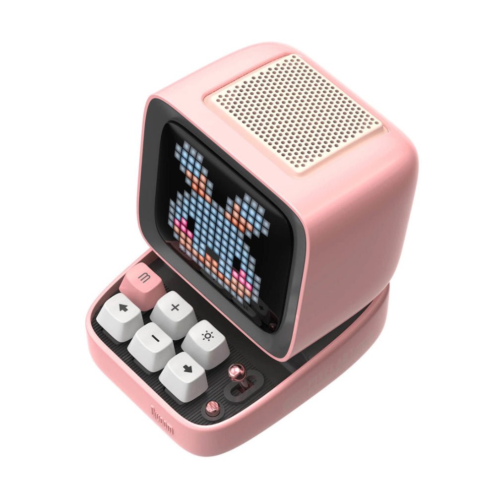 Divoom Ditoo-Mic Retro Pixel Art Mini Bluetooth Speaker w/ Karaoke Microphone - Pink - مكبر صوت - Store 974 | ستور ٩٧٤