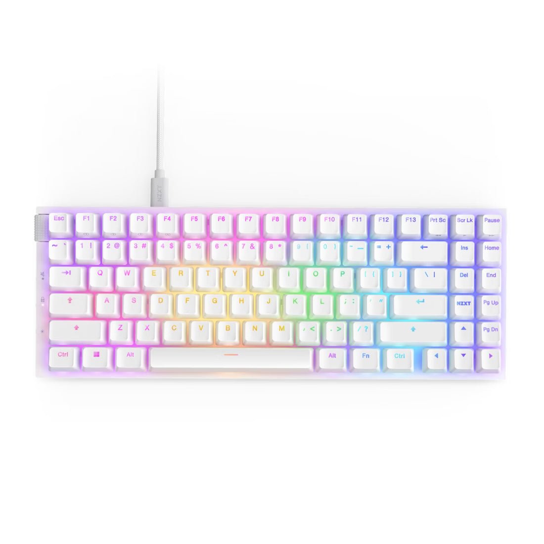 NZXT Function 2 MiniTKL RGB Wired Mechanical Gaming Keyboard - Matte White - لوحة مفاتيح - Store 974 | ستور ٩٧٤