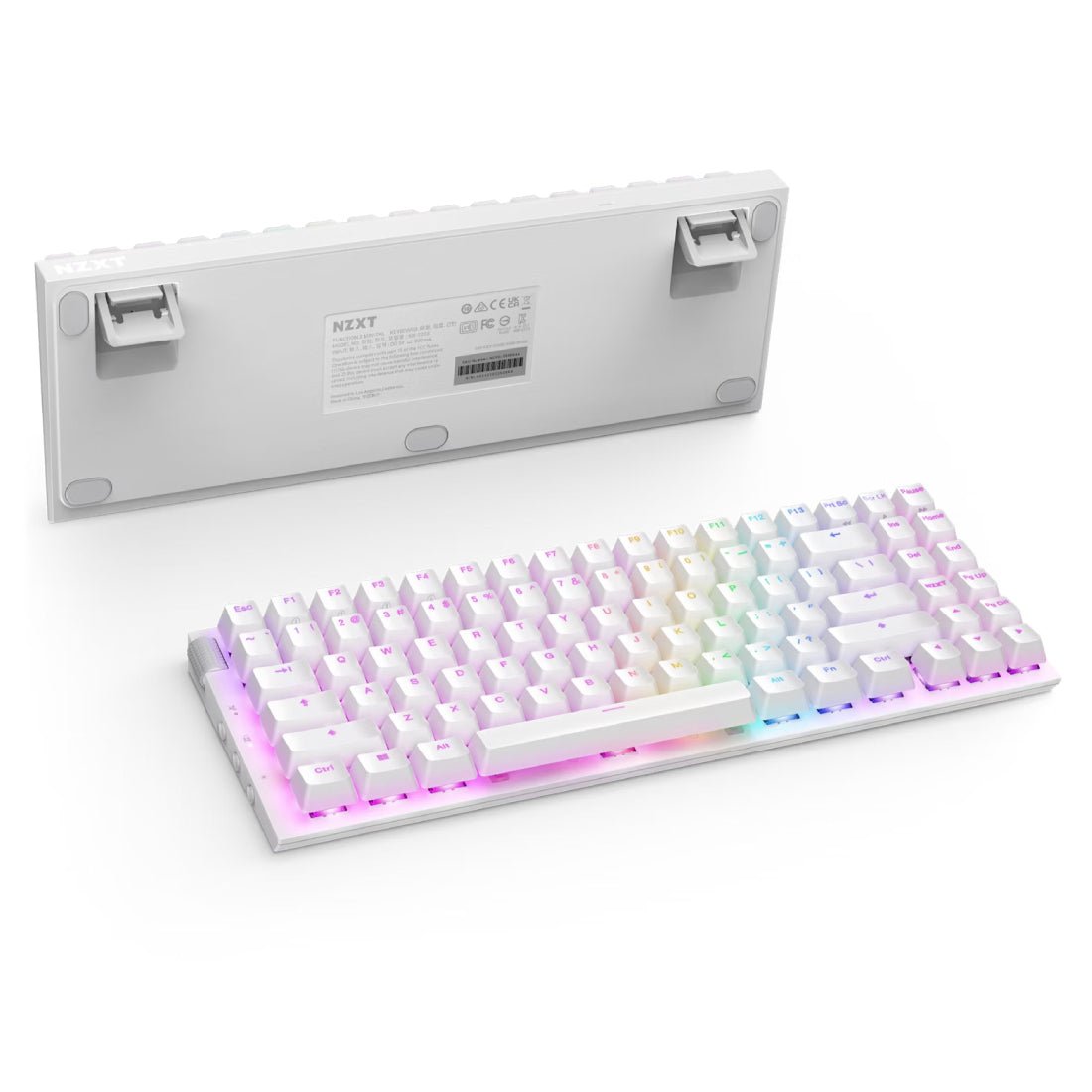 NZXT Function 2 MiniTKL RGB Wired Mechanical Gaming Keyboard - Matte White - لوحة مفاتيح - Store 974 | ستور ٩٧٤
