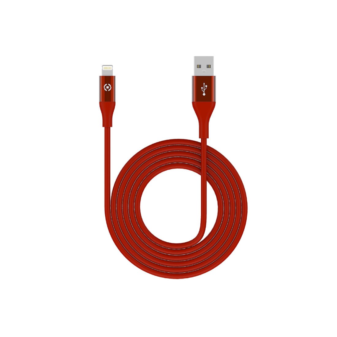 Celly Mfi USB-A 2.4 to Lightning 3m Cable 12W - Red - كابل Celly Mfi USB-A 2.4 to Lightning 3m Cable 12W - Red - كابل