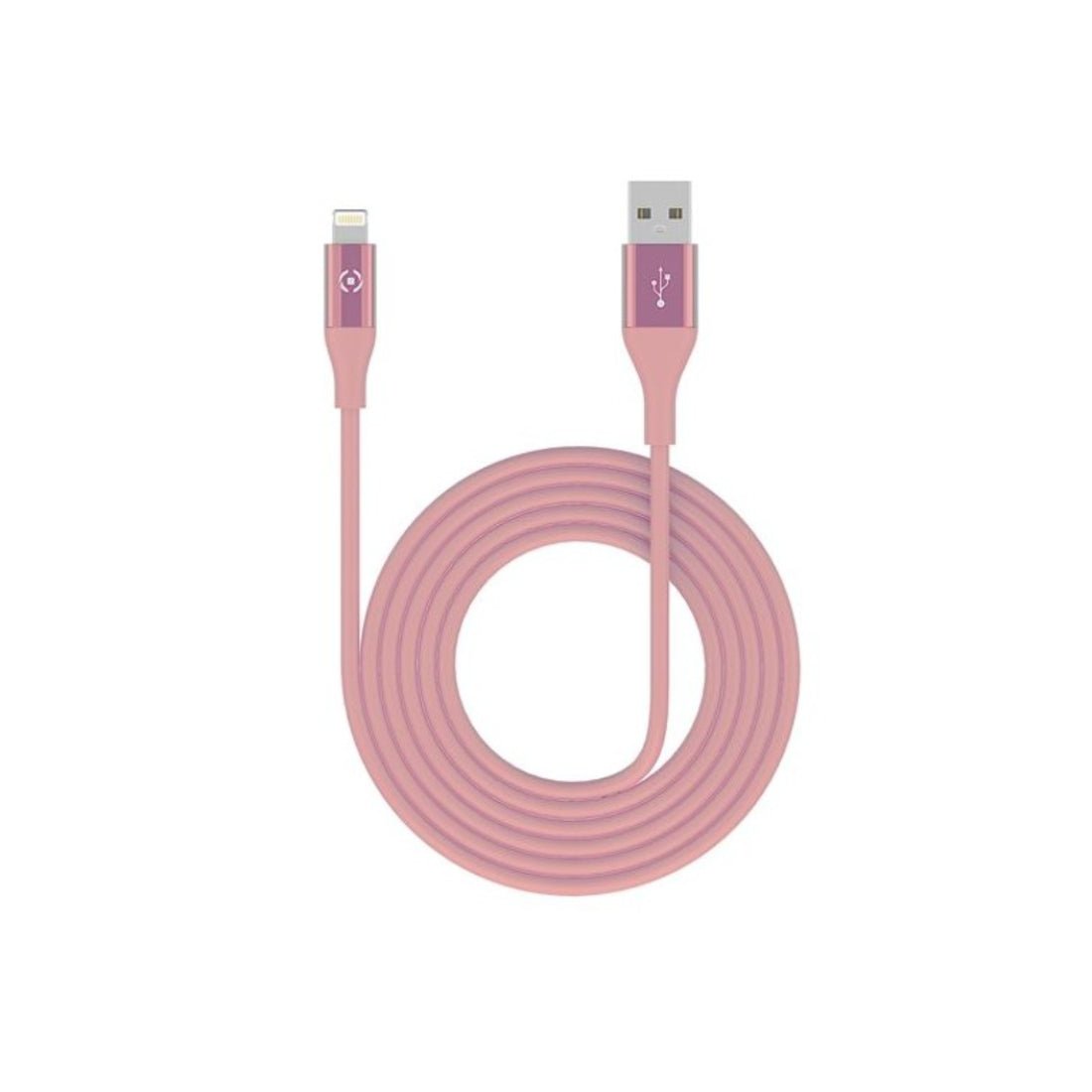 Celly Mfi USB-A 2.4 to Lightning 3m Cable 12W - Pink - كابل Celly Mfi USB-A 2.4 to Lightning 3m Cable 12W - Pink - كابل
