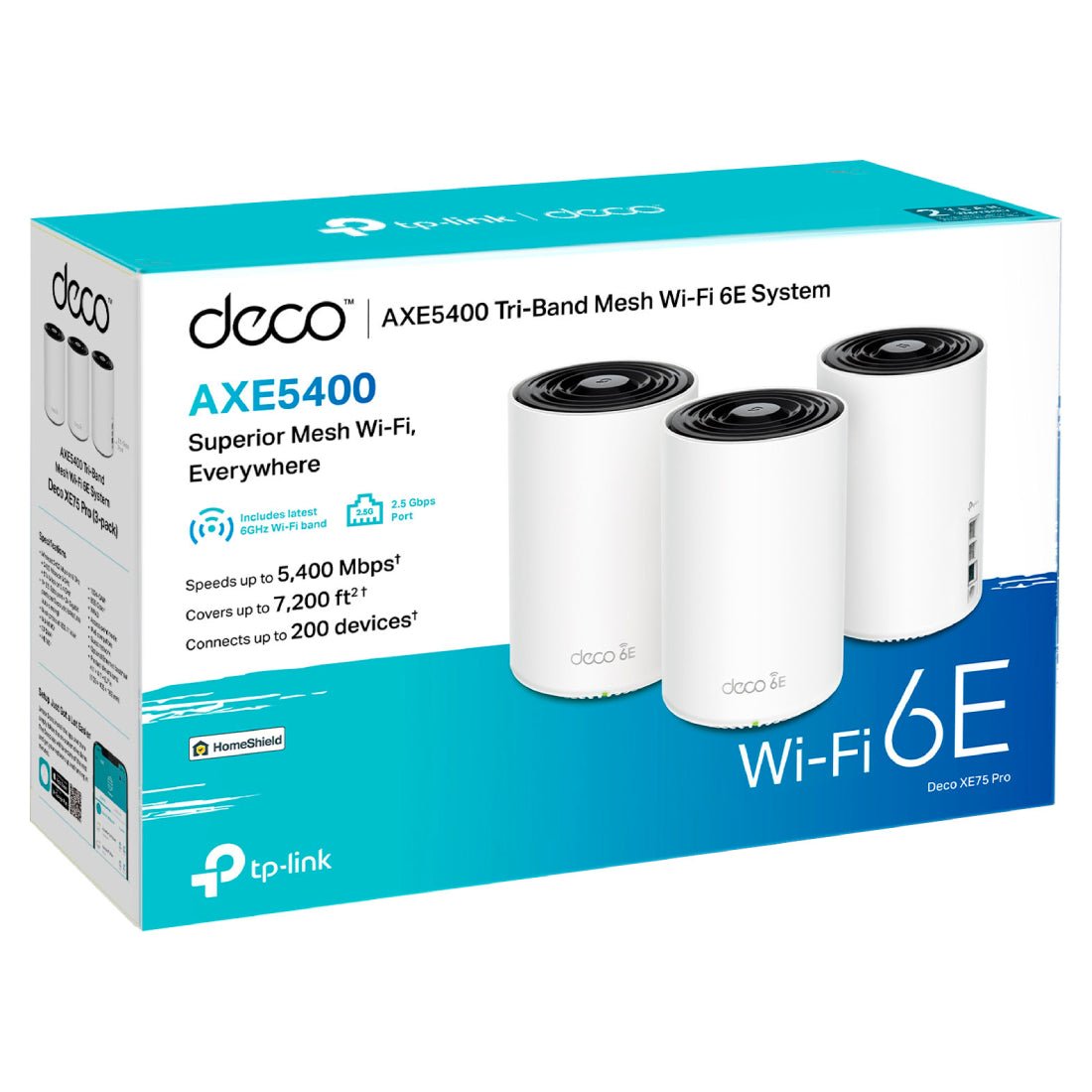 TP-Link Deco XE75 Pro Axe5400 Tri-Band Mesh Wi-Fi 6e System-3 Pack- TP-Link Deco XE75 Pro Axe5400 Tri-Band Mesh Wi-Fi 6e System-3 Pack-