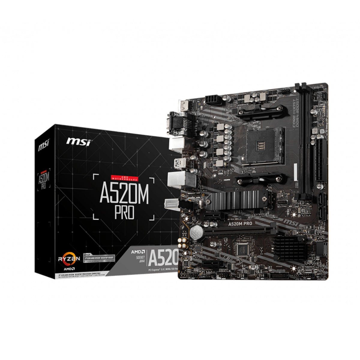 MSI A520M Pro - DDR4 AM4 Micro-ATX AMD Motherboard - Store 974 | ستور ٩٧٤