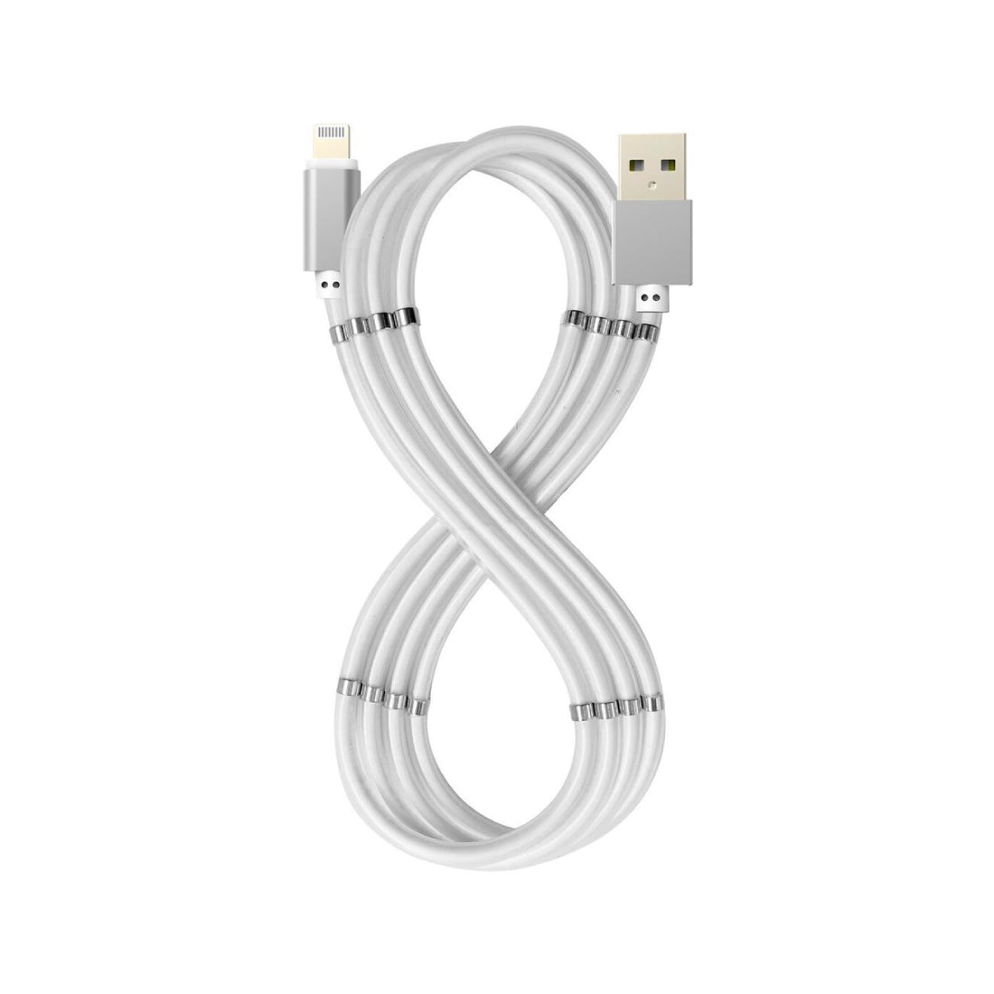 Celly USB -A 2.4 إلى Lightning 1M Magnetic Cable 60W - White - كAbl