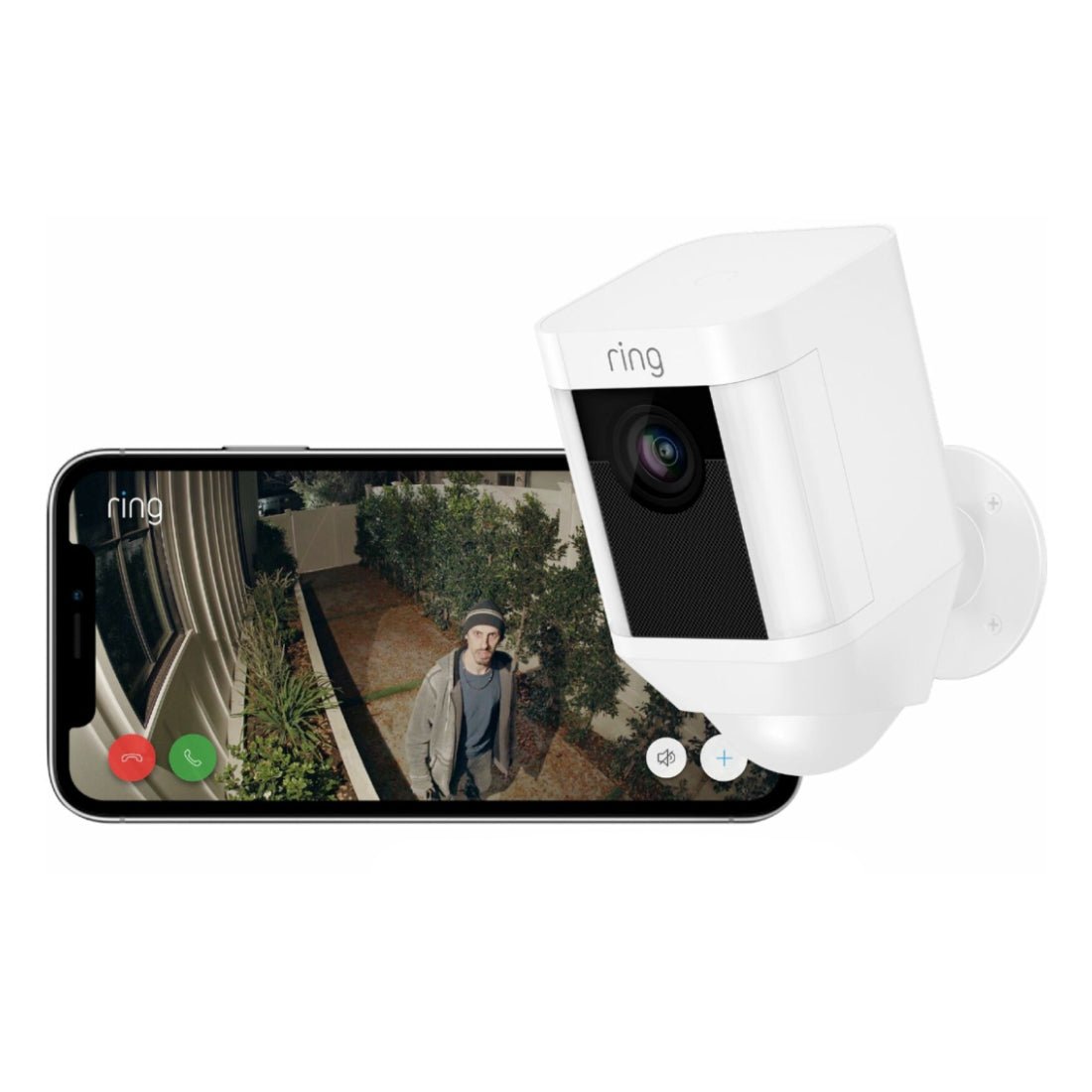 Ring Spotlight Security Camera - White - كاميرا مراقبة - Store 974 | ستور ٩٧٤