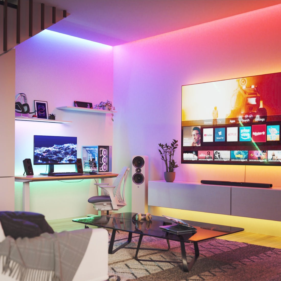 Nanoleaf Essentials Matter Lightstrip Starter Kit - 5M - إضaءة Nanoleaf Essentials Matter Lightstrip Starter Kit - 5M - إضaءة