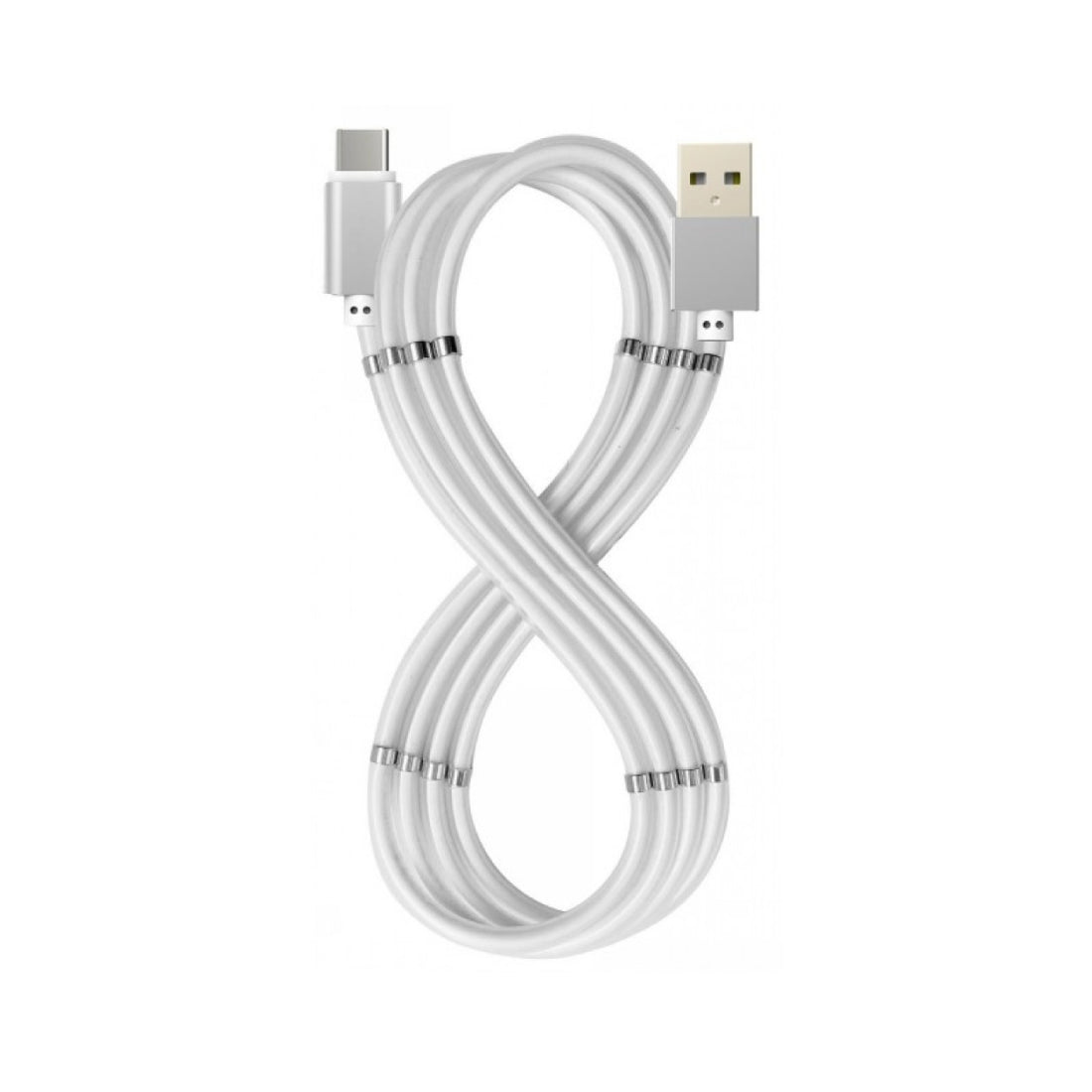 Celly USB-A 2.4 to USB-C 1m Magnetic Cable 60W - White - كابل - Store 974 | ستور ٩٧٤