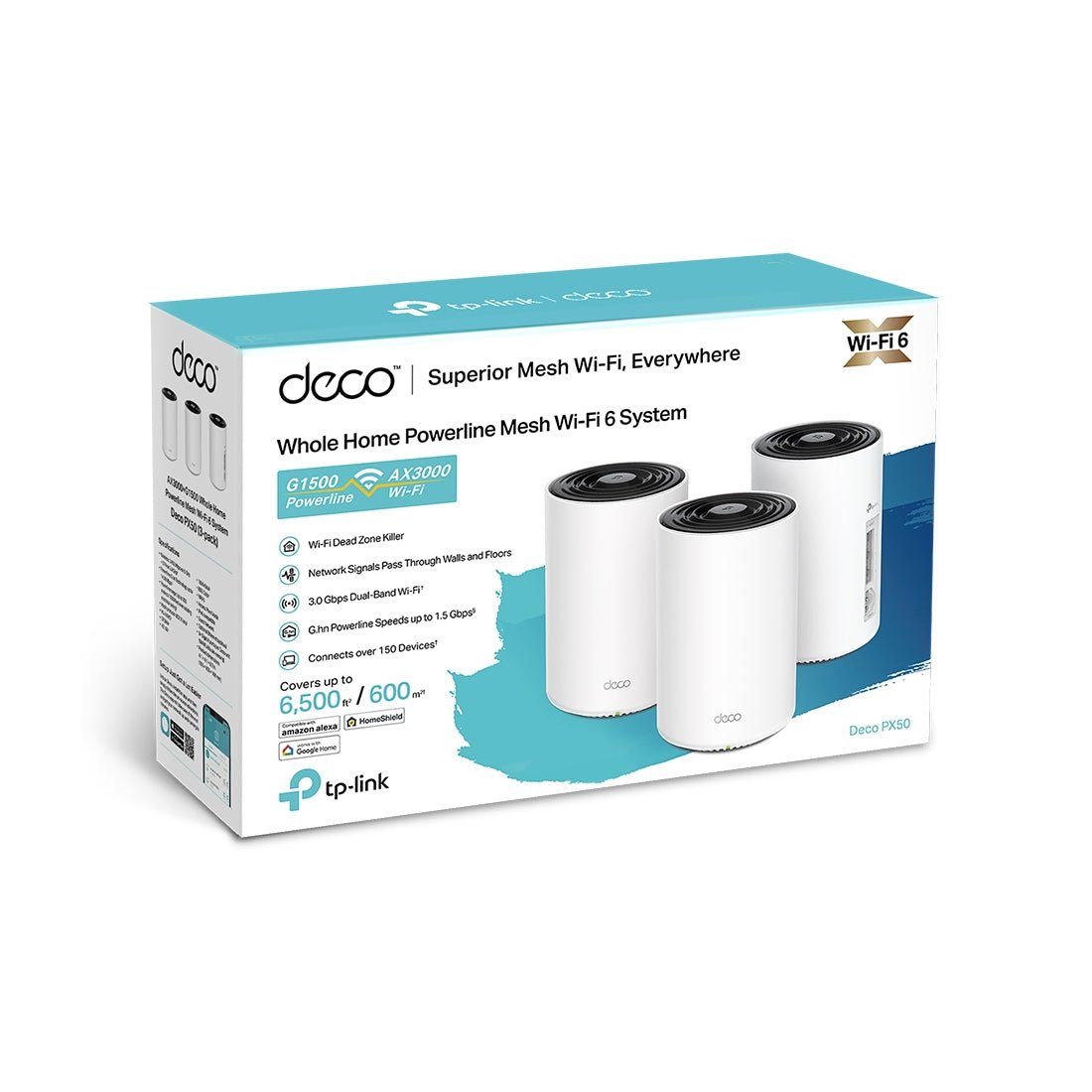 TP-Link Deco PX50 AX3000 + G1500 Whole Home Powerline Mesh WiFi 6 System - 3 Pack - راوتر - Store 974 | ستور ٩٧٤