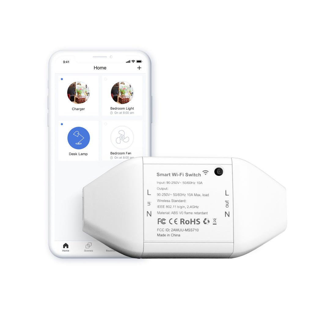 Meross Smart Wi-Fi Switch - White - زر الإضاءة Meross Smart Wi-Fi Switch - White - زر الإضاءة