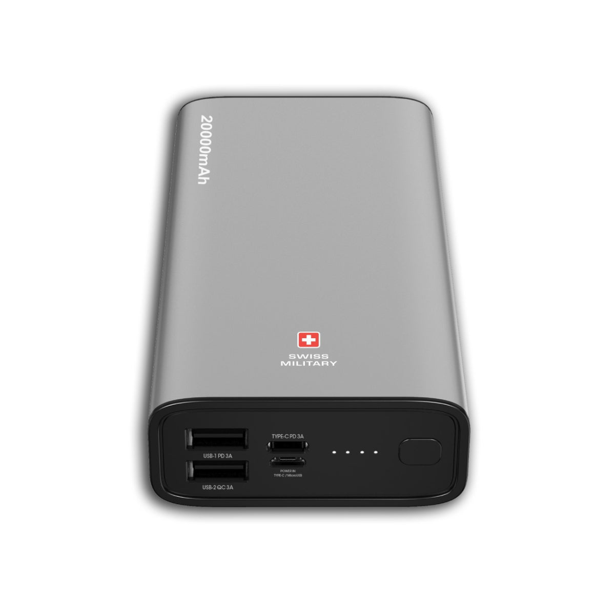 حزمة الطاقة السويسرية العسكرية PD 20000MAH - Silver - Mزod طaقة حزمة الطاقة السويسرية العسكرية PD 20000MAH - Silver - Mزod طaقة