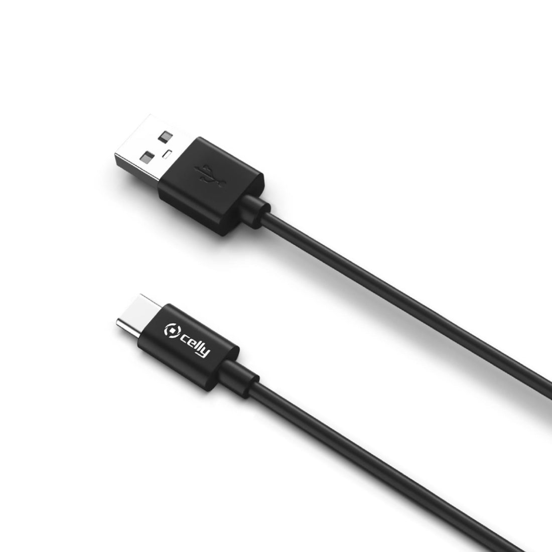 Celly USB -A 2.0 إلى USB -C 2M Cable 15W - Black - كAbl