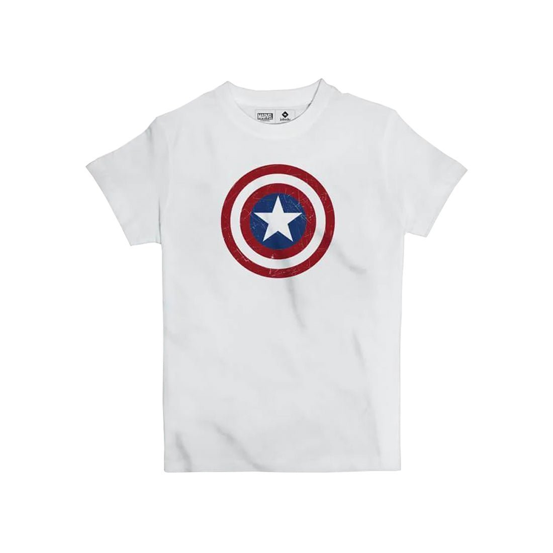 Jobedu Marvel Captain America Shield Logo T-Shirt - White - تي-شيرت - Store 974 | ستور ٩٧٤