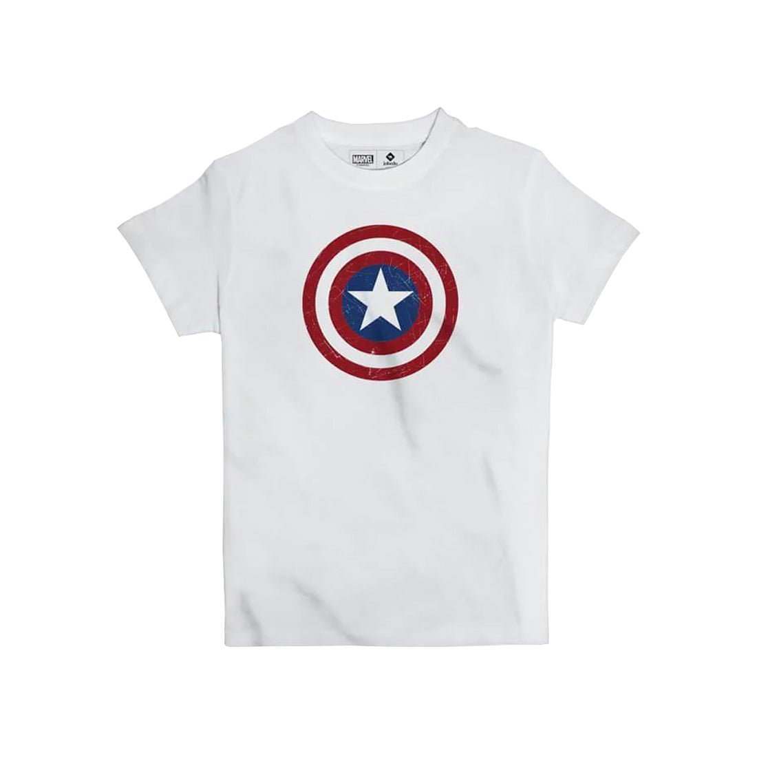 Jobedu Captain America Shield Logo Kids' T-shirt - 12 Years - White - تي-شيرت - Store 974 | ستور ٩٧٤