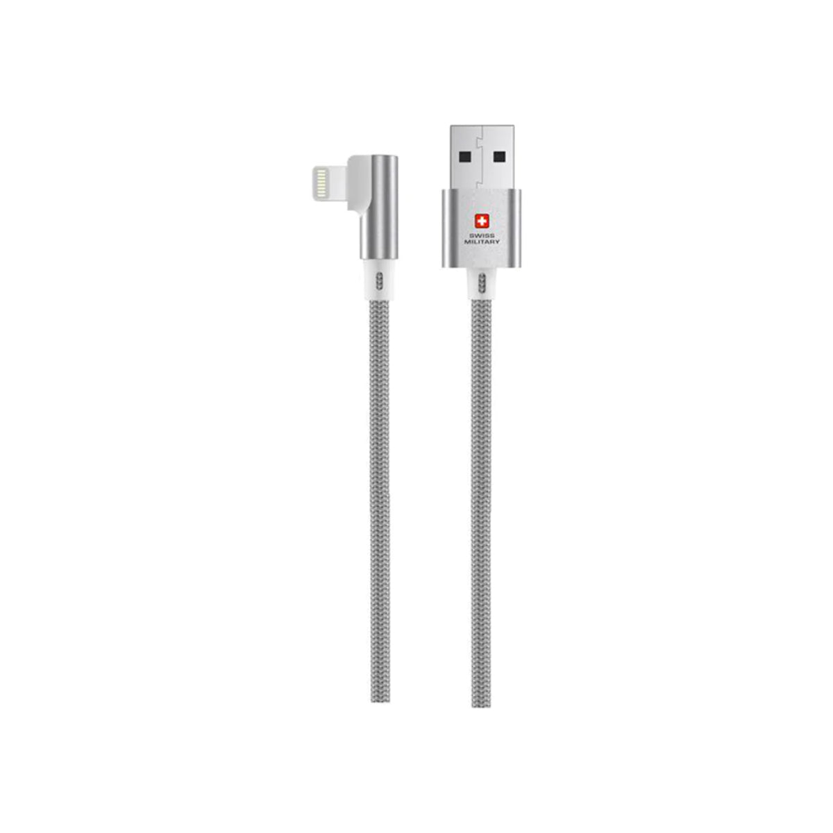 Swiss Military USB to Lightning 2M Braided Cable - White - كابل شحن - Store 974 | ستور ٩٧٤