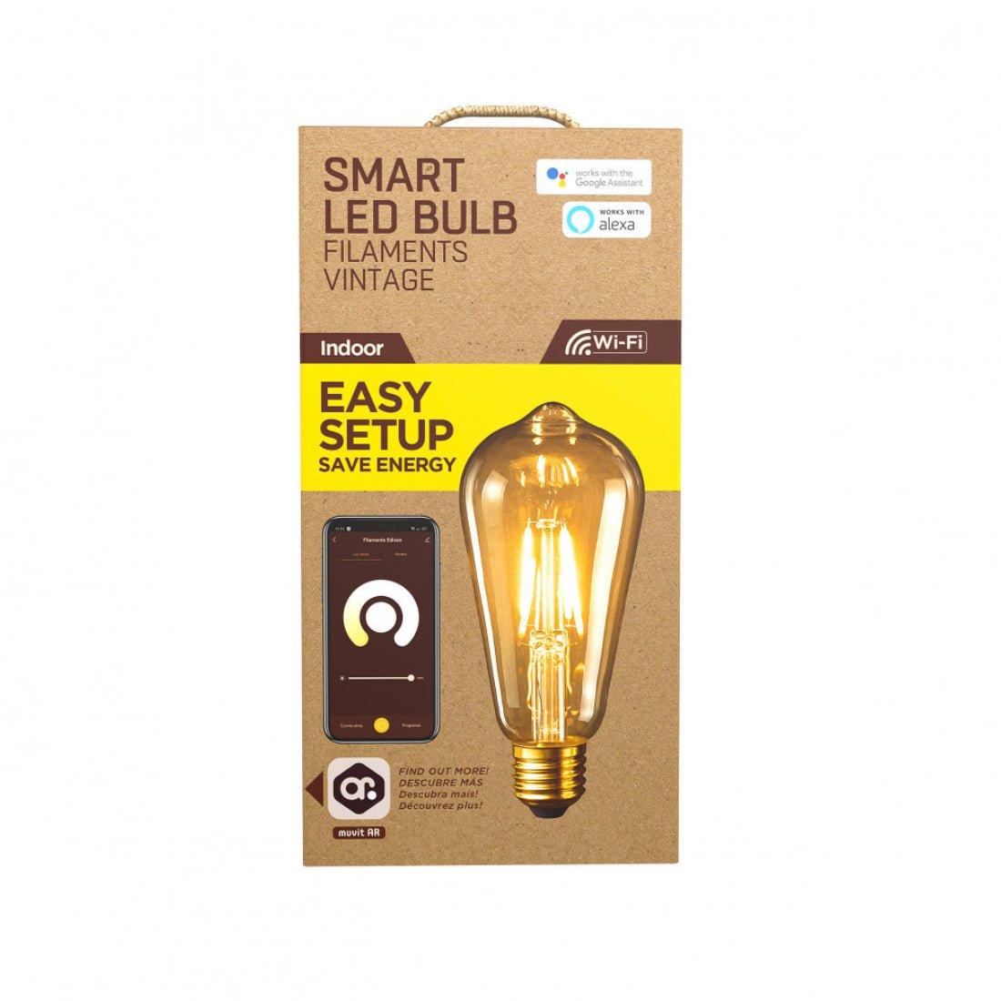 Muvit iO Vintage Edison Filaments E27/5W/470lm Bulb - White Amber - إضاءة - Store 974 | ستور ٩٧٤