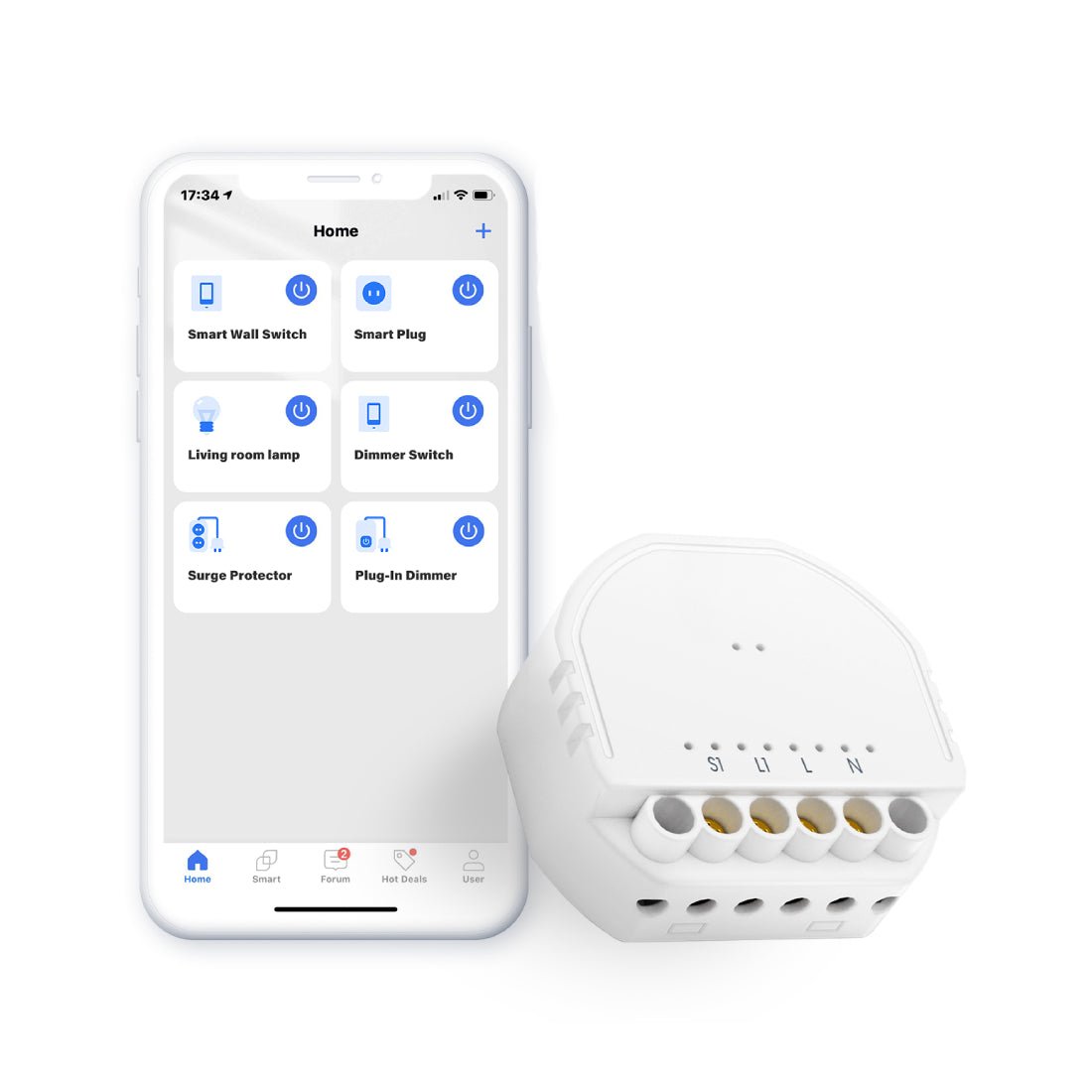 Meross Smart Wi-Fi In-Wall Switch - White - زر الإضاءة Meross Smart Wi-Fi In-Wall Switch - White - زر الإضاءة