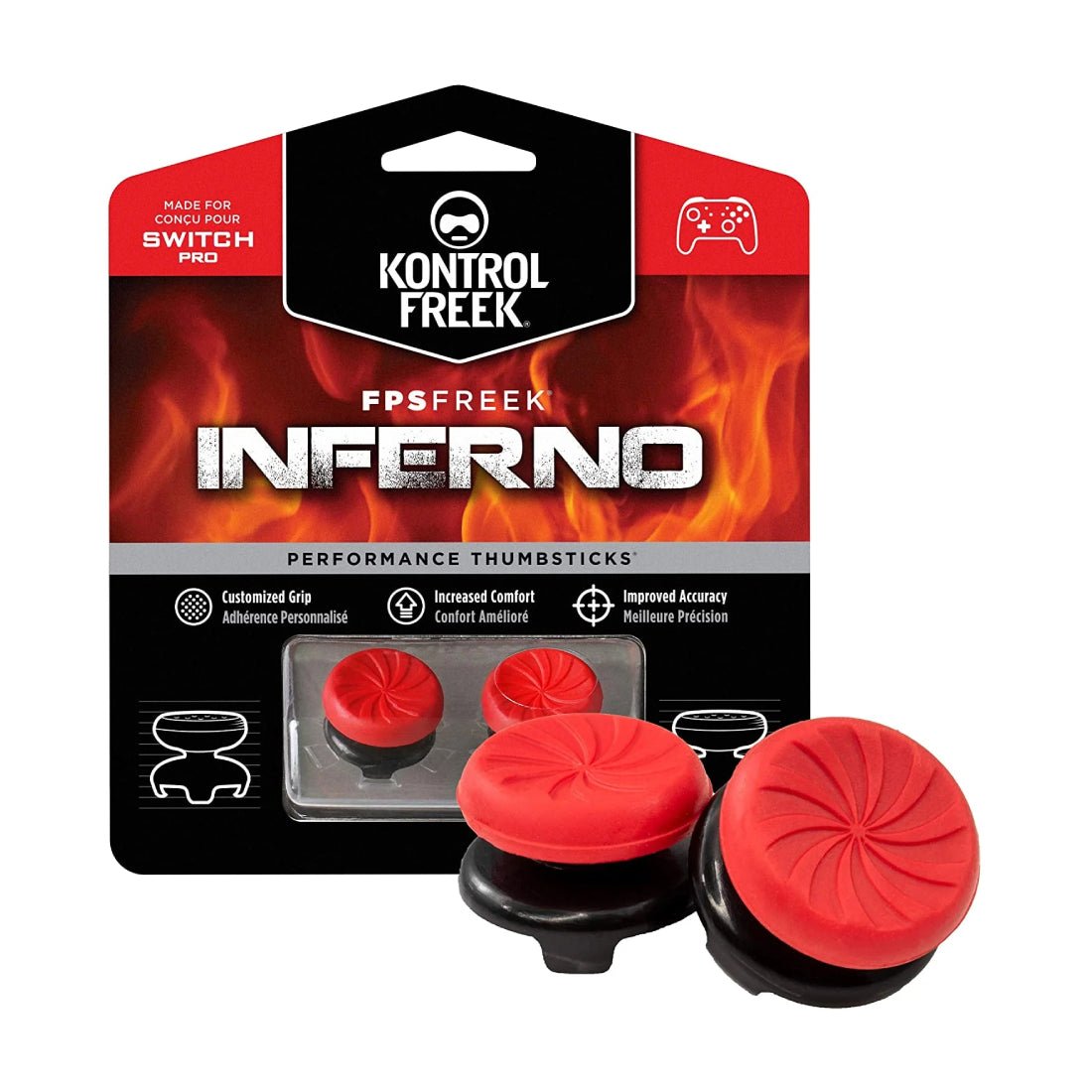 Kontrolfreek FPS Freek Inferno Thumbsticks for Nintendo Switch Pro - Kontrolfreek FPS Freek Inferno Thumbsticks for Nintendo Switch Pro -
