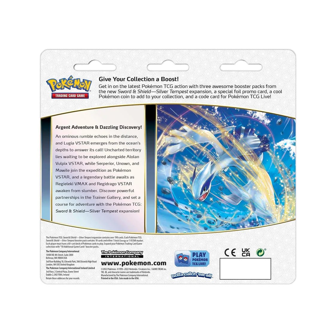 Pokemon TCG Sword & Shield 12: Silver Tempest 3-Pack Blister - بطاقة بوكيمون - Store 974 | ستور ٩٧٤