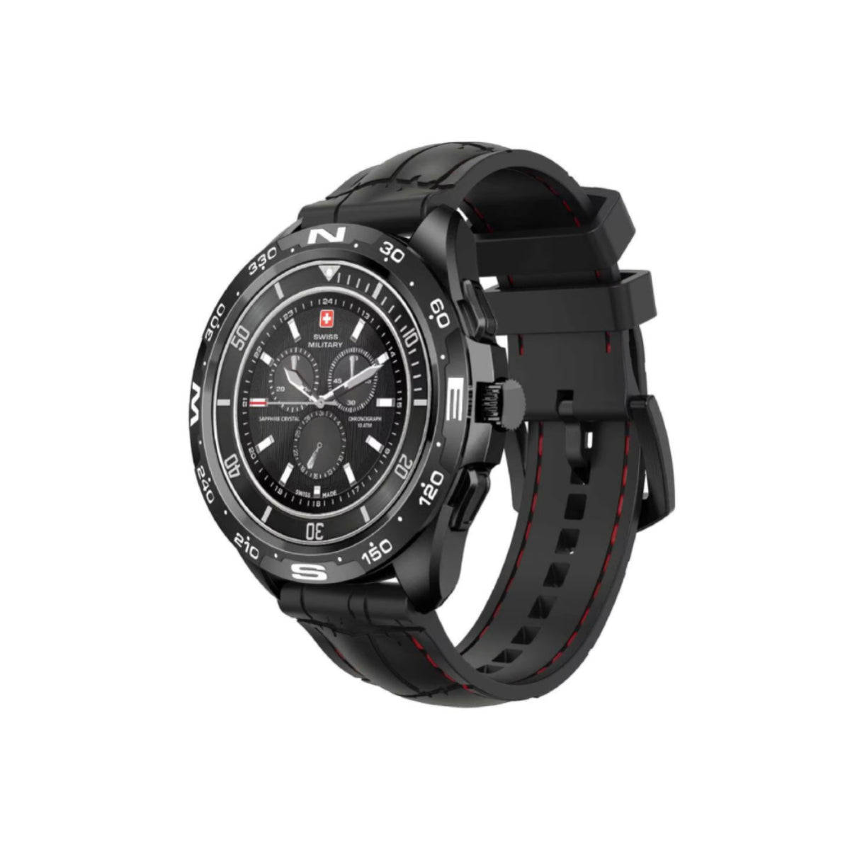 Swiss Military Dom Smart Watch Silicon Strap - Black - ساعة ذكية - Store 974 | ستور ٩٧٤